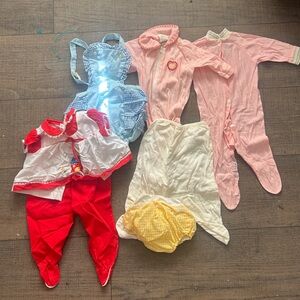 Vintage Baby Clothes Lot 80s 90s Rompers Sleepers Cottagecore Bundle